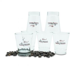 Set of 6 glass coffee tumblers