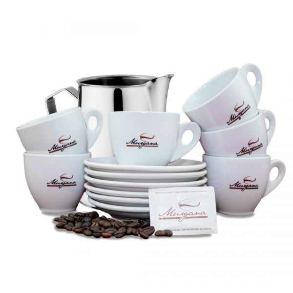 Set of 6 Cappuccino Cups with Saucer