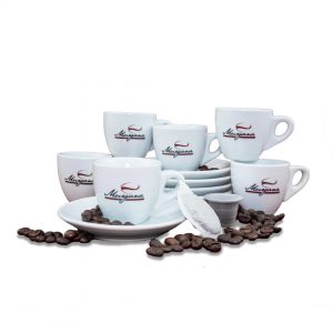 Set of 6 Coffee Cups with Saucer